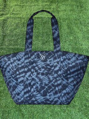 Victoria's Secret Limited Edition Tie Dye Denim Zipper Tote Bag Spring 2024